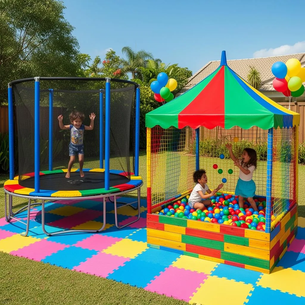 Combo Piscina de Bolinha e Pula-Pula com sapateira e tatame premium